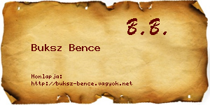 Buksz Bence névjegykártya